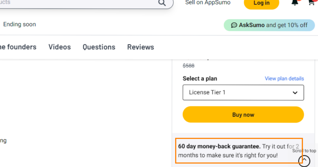 AppSumo refund policy